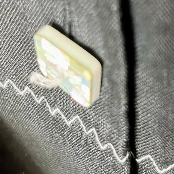 VTG Mureli Collection Women’s M Black Linen Hooded Lagenlook Artsy Jacket Art - Picture 13 of 14